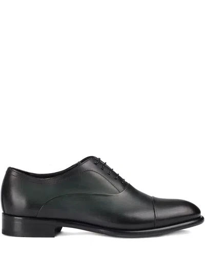 Doucal's Leather Oxford Lace-up Shoes In Green