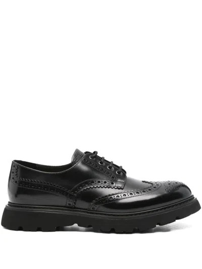 Doucal's Leather Oxford Shoes In Black
