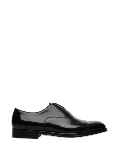 Doucal's Leather Oxford Shoes In Black