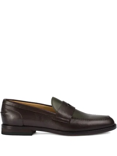 DOUCAL'S LEATHER PENNY LOAFERS