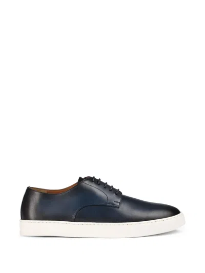 Doucal's Leather Sneakers In Blue