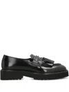Doucal's Leather Tassel-penny Loafers In Black
