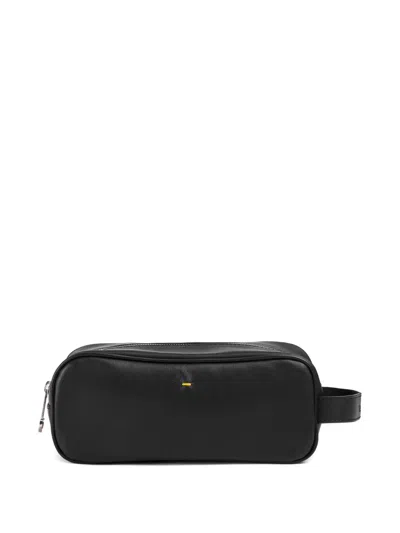 Doucal's Leather Wash Bag In Black
