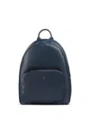 Doucal's Leather Zip Backpack In Blue