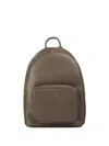 Doucal's Leather Zipped Backpack In Brown