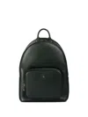 Doucal's Leather Zipped Backpack In Green