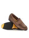 Doucal's Vintage Suede Loafer In Brown