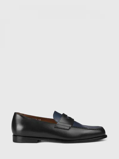 Doucal's Two-tone Leather Loafer In Black