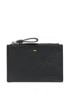 Doucal's Logo-debossed Leather Card Holder In Blue