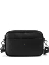 Doucal's Logo-debossed Leather Messenger Bag In Blue