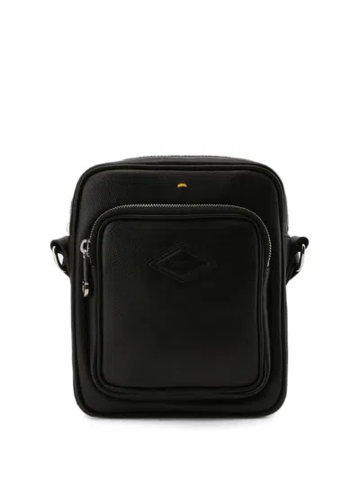 Doucal's Logo-patch Messenger Bag In Black
