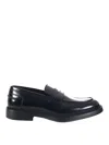 Doucal's Adler Black Slip-on Loafers In Smooth Leather Man