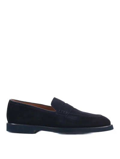 Doucal's Doucals Suede Moccasins In Blue