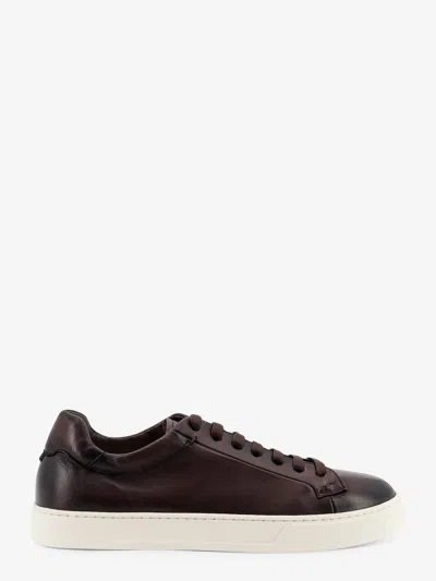 Doucal's Morgan Leather Sneakers In Brown