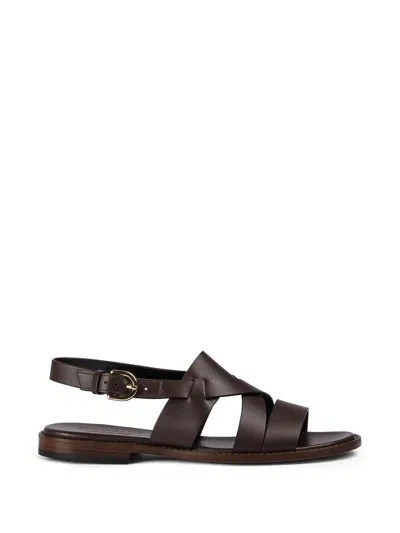 Doucal's Multi-strap Leather Sandals In Brown