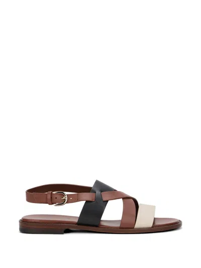 Doucal's Multi-strap Leather Sandals In Brown