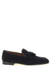 Doucal's Navy Blue Solid Adler Loafers In Blue