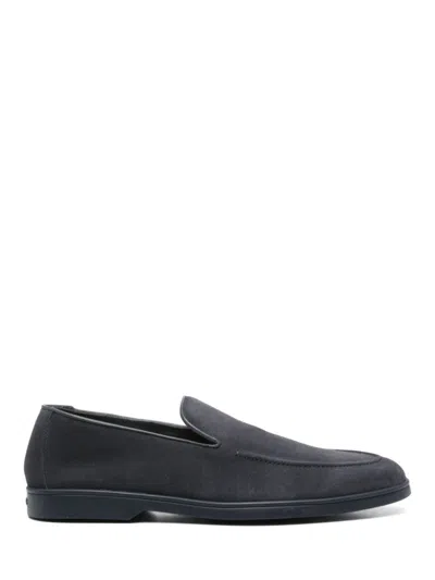 DOUCAL'S MEN NAVY BLUE SOLID LOAFERS