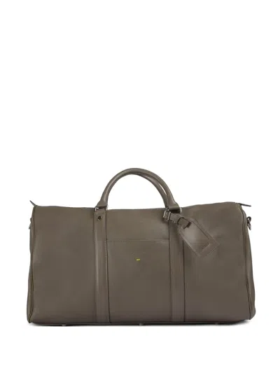 Doucal's Palmellato Leather Weekend Holdall In Gray