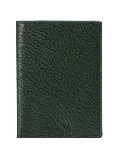 Doucal's Palmellato-leather Passport Holder In Green