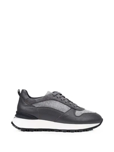 Doucal's Panelled Low-top Sneakers In Black