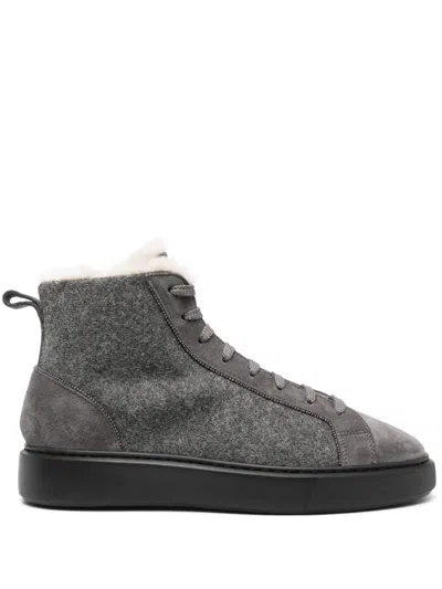 Doucal's Panelled Sneakers In Grey