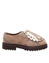 Doucal's Parabout Suede Lace-up Shoe With Hooks In Brown