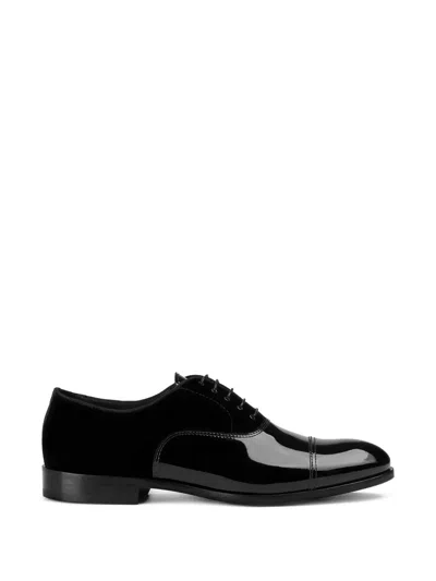 Doucal's Patent-finish Leather Oxford Shoes In Black
