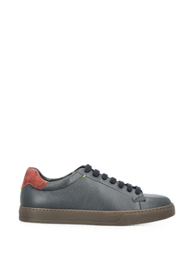 Doucal's Pebbled Lace-up Sneakers In Multi