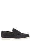 Doucal's Suede Leather Loafers In Blue