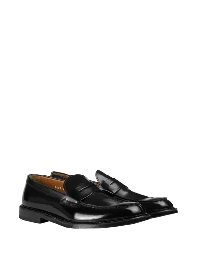 Doucal's Penny Leather Loafer In Black