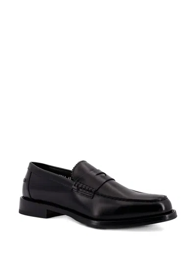 Doucal's Penny Leather Loafers In Black