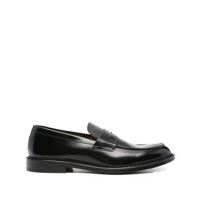 Doucal's Penny Leather Loafers In Black