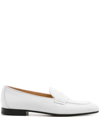 Doucal's Penny-slot Leather Loafers In White