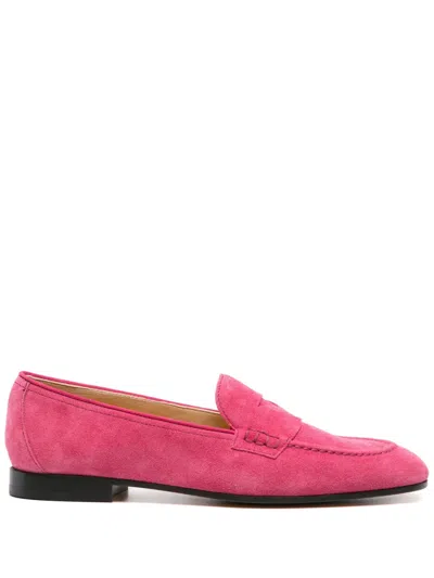 Doucal's Penny-slot Suede Loafers In Pink