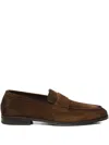 Doucal's Penny-strap Suede Loafers In Brown