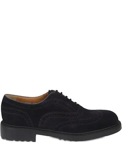 DOUCAL'S PERFORATED SUEDE DERBY SHOES