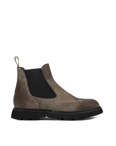 Doucal's Polacchino In Suede Espresso In Multi