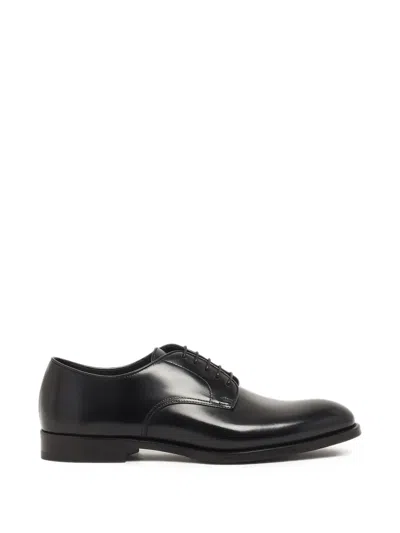 Doucal's Polished-finish Lace-up Derby Shoes In Black