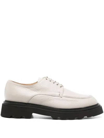 Doucal's Refined Grey Leather Loafers With Modern Sole In Gray
