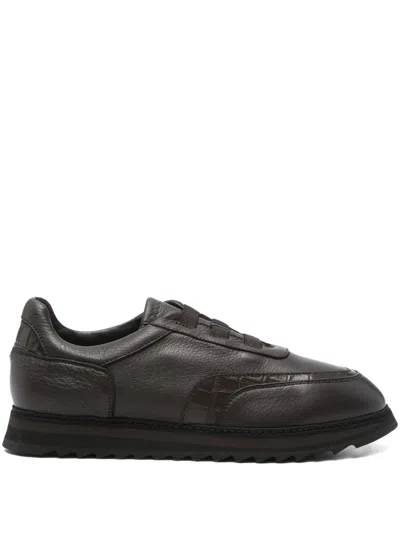 Doucal's Rodrigo Panelled Sneakers In Brown