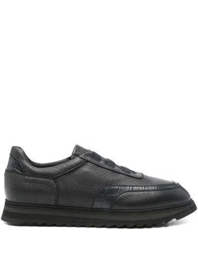 Doucal's Rodrigo Textured Sneakers In Black