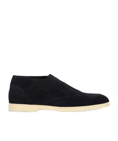 Doucal's Round Toe Casual Shoes In Blue