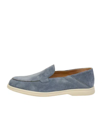 Doucal's Round Toe Loafers In Blue