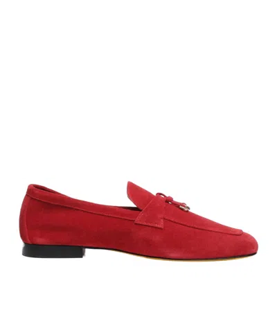 Doucal's Round Toe Loafers In Red