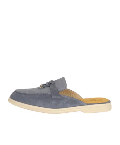 Doucal's Round Toe Mules In Blue