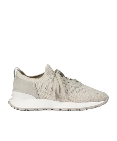 Doucal's Round Toe Sneakers In White