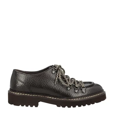 Doucal's Round-toe Lace-up Casual Shoes In Black