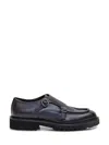 Doucal's Shoe With Double Buckle Edged In Blue
