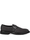 Doucal's Single-buckle Suede Monk Shoe In Gray